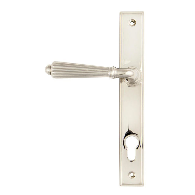 This is an image of From The Anvil - Polished Nickel Hinton Slimline Lever Espag. Lock Set available to order from T.H Wiggans Architectural Ironmongery in Kendal, quick delivery and discounted prices.