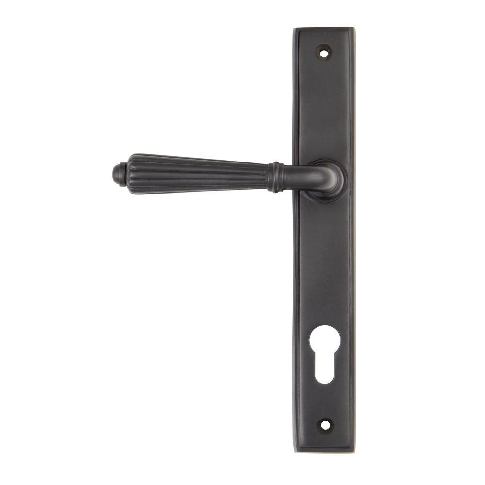 This is an image of From The Anvil - Aged Bronze Hinton Slimline Lever Espag. Lock Set available to order from T.H Wiggans Architectural Ironmongery in Kendal, quick delivery and discounted prices.