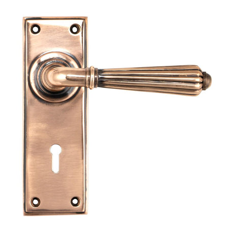 This is an image of From The Anvil - Polished Bronze Hinton Lever Lock Set available to order from T.H Wiggans Architectural Ironmongery in Kendal, quick delivery and discounted prices.