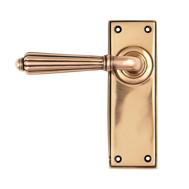 This is an image of From The Anvil - Polished Bronze Hinton Lever Latch Set available to order from T.H Wiggans Architectural Ironmongery in Kendal, quick delivery and discounted prices.