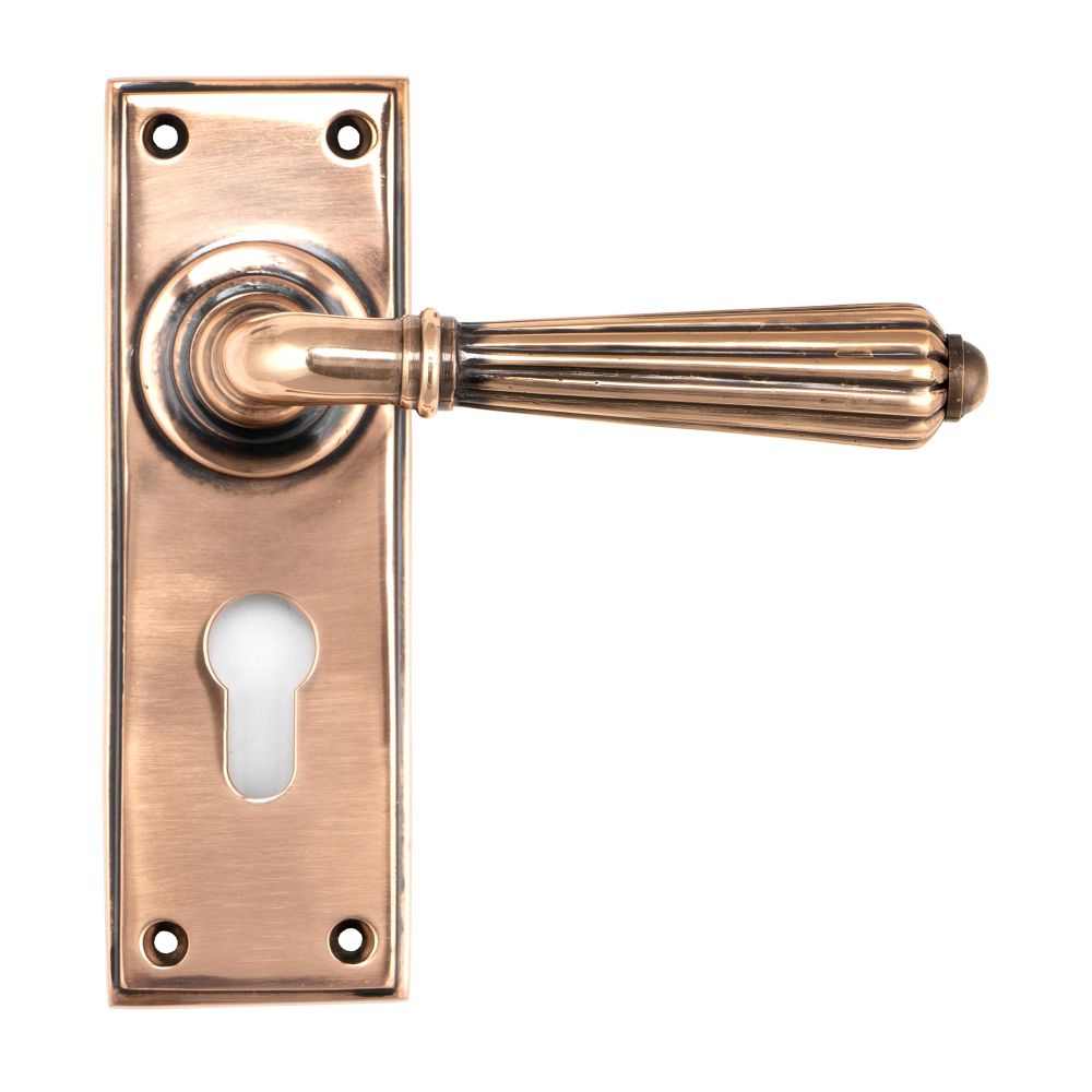 This is an image of From The Anvil - Polished Bronze Hinton Lever Euro Lock Set available to order from T.H Wiggans Architectural Ironmongery in Kendal, quick delivery and discounted prices.