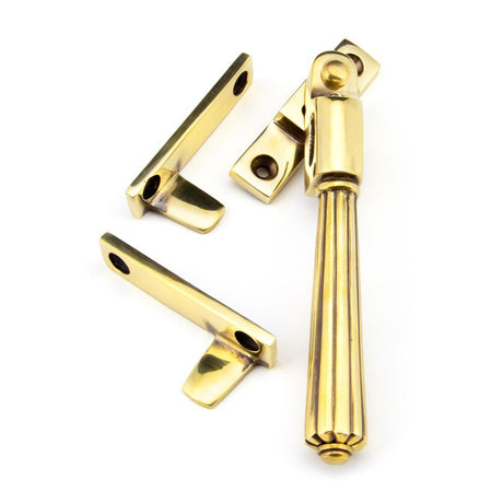 This is an image showing From The Anvil - Aged Brass Night-Vent Locking Hinton Fastener available from T.H Wiggans Architectural Ironmongery in Kendal, quick delivery and discounted prices