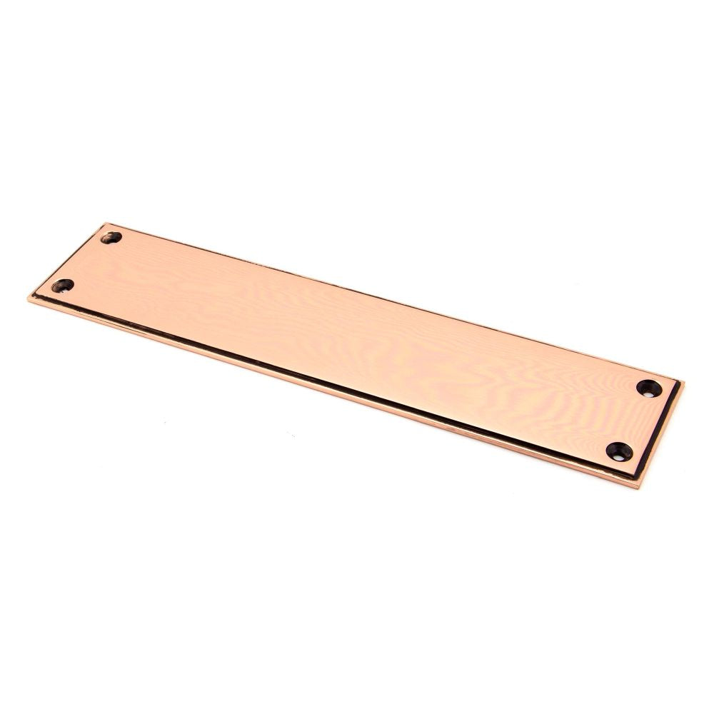 This is an image of From The Anvil - Polished Bronze 300 x 65mm - Art Deco Fingerplate available to order from T.H Wiggans Architectural Ironmongery in Kendal, quick delivery and discounted prices.