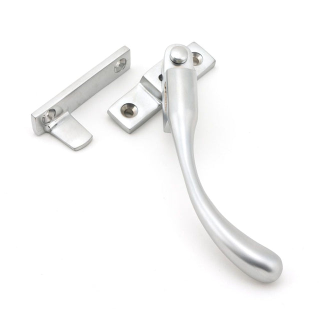 This is an image showing From The Anvil - Satin Chrome Night-Vent Locking Peardrop Fastener - RH available from T.H Wiggans Architectural Ironmongery in Kendal, quick delivery and discounted prices