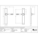 This is an image showing From The Anvil - Aged Brass Reeded Slimline Lever Latch Set available from trade door handles, quick delivery and discounted prices