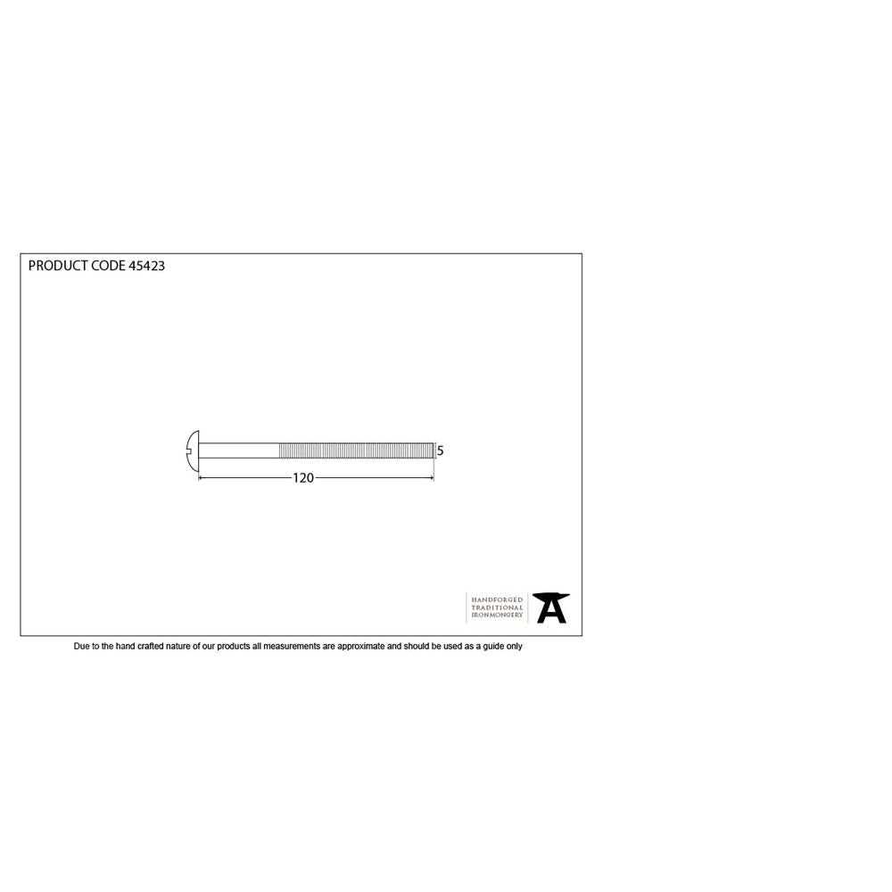 This is an image showing From The Anvil - Satin Chrome M5 x 120mm Male Bolt (1) available from trade door handles, quick delivery and discounted prices