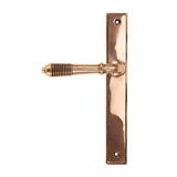 This is an image of From The Anvil - Polished Bronze Reeded Slimline Lever Latch Set available to order from T.H Wiggans Architectural Ironmongery in Kendal, quick delivery and discounted prices.