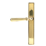 This is an image showing From The Anvil - Aged Brass Newbury Slimline Lever Latch Set available from trade door handles, quick delivery and discounted prices