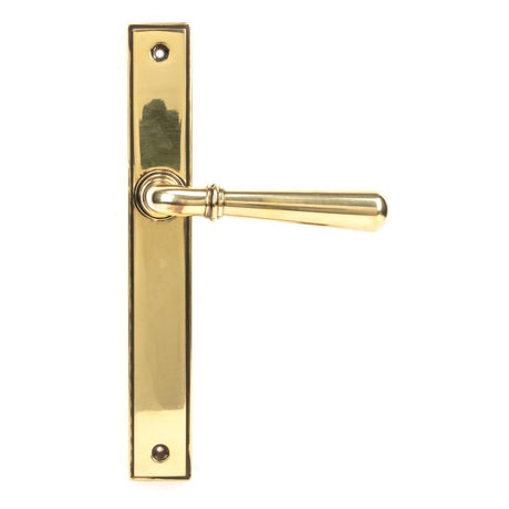 This is an image of From The Anvil - Aged Brass Newbury Slimline Lever Latch Set available to order from T.H Wiggans Architectural Ironmongery in Kendal, quick delivery and discounted prices.