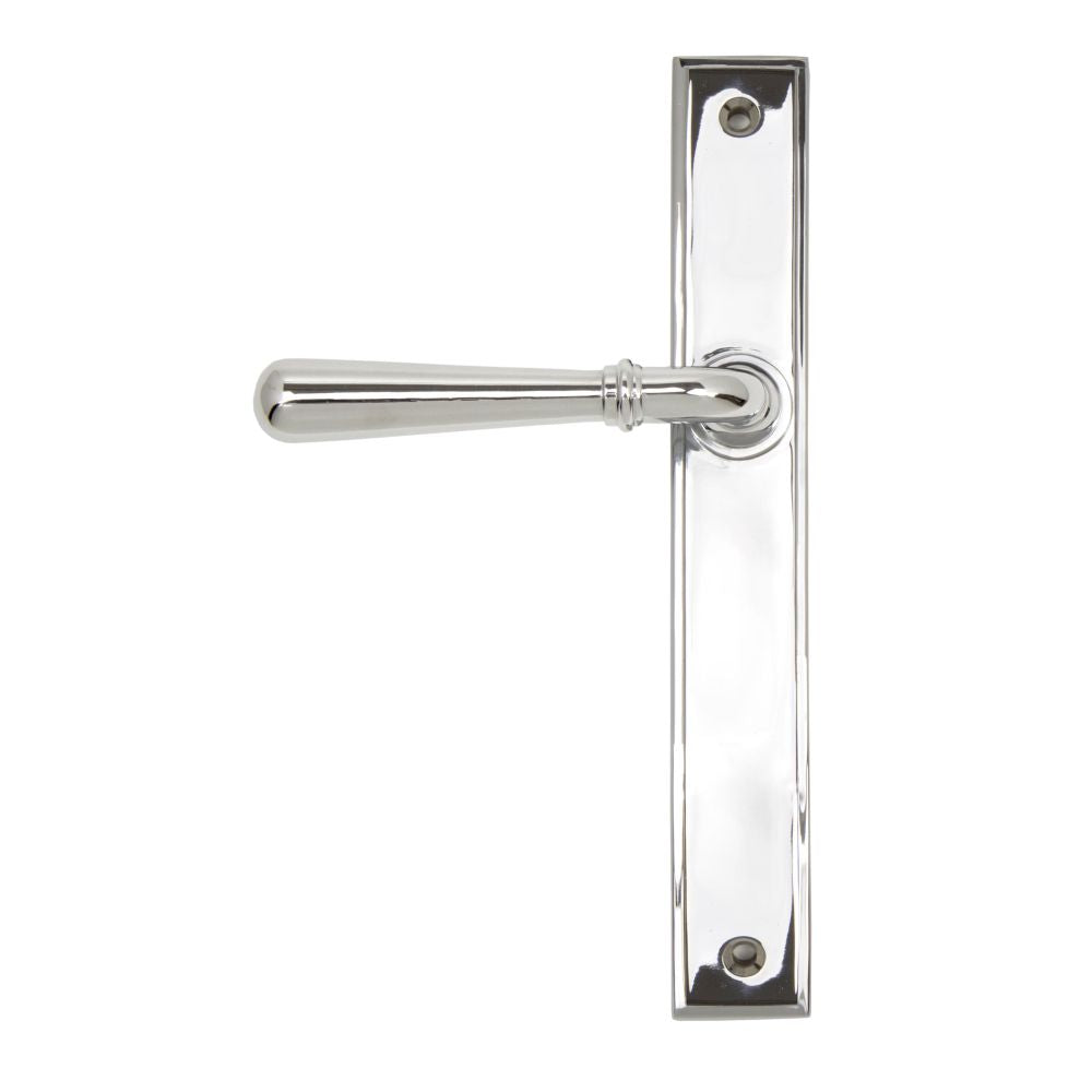 This is an image of From The Anvil - Polished Chrome Newbury Slimline Lever Latch Set available to order from T.H Wiggans Architectural Ironmongery in Kendal, quick delivery and discounted prices.