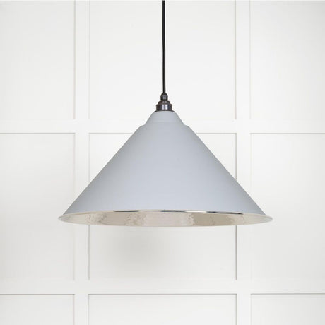 This is an image showing From The Anvil - Hammered Nickel Hockley Pendant in Birch available from T.H Wiggans Architectural Ironmongery in Kendal, quick delivery and discounted prices