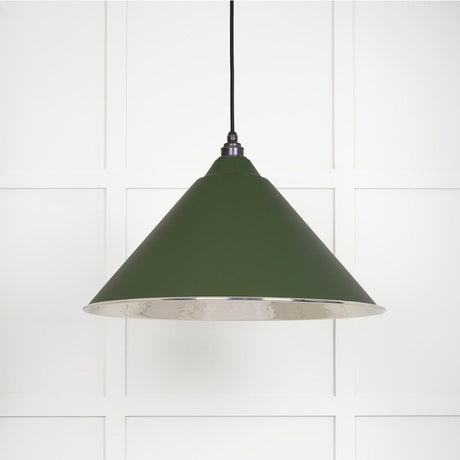 This is an image showing From The Anvil - Hammered Nickel Hockley Pendant in Heath available from T.H Wiggans Architectural Ironmongery in Kendal, quick delivery and discounted prices