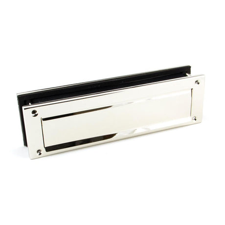 This is an image showing From The Anvil - Polished Nickel Traditional Letterbox available from trade door handles, quick delivery and discounted prices