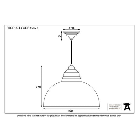 This is an image showing From The Anvil - Hammered Nickel Harborne Pendant available from T.H Wiggans Architectural Ironmongery in Kendal, quick delivery and discounted prices