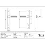 This is an image showing From The Anvil - Polished Nickel Brompton Slimline Lever Espag. Lock Set available from trade door handles, quick delivery and discounted prices