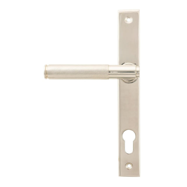 This is an image of From The Anvil - Polished Nickel Brompton Slimline Lever Espag. Lock Set available to order from T.H Wiggans Architectural Ironmongery in Kendal, quick delivery and discounted prices.