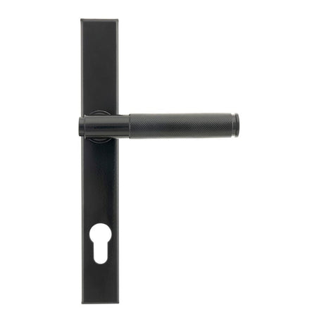 This is an image showing From The Anvil - Black Brompton Slimline Lever Espag. Lock Set available from trade door handles, quick delivery and discounted prices