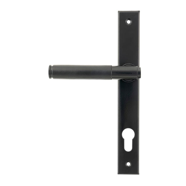 This is an image of From The Anvil - Black Brompton Slimline Lever Espag. Lock Set available to order from T.H Wiggans Architectural Ironmongery in Kendal, quick delivery and discounted prices.