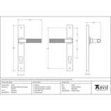 This is an image showing From The Anvil - Matt Black Brompton Slimline Lever Espag. Lock Set available from trade door handles, quick delivery and discounted prices