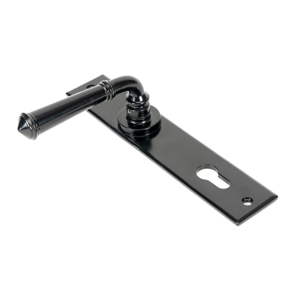 This is an image showing From The Anvil - Black Regency Lever Espag. Lock Set available from trade door handles, quick delivery and discounted prices