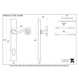 This is an image showing From The Anvil - External Beeswax Monkeytail Slim. Lever Espag. Lock Set - RH available from trade door handles, quick delivery and discounted prices