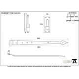 This is an image showing From The Anvil - External Beeswax 35" Hook & Band Hinge - Cranked (pair) available from T.H Wiggans Architectural Ironmongery, quick delivery and discounted prices