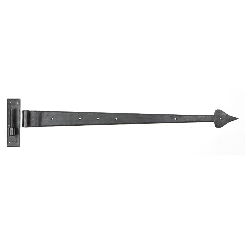 This is an image showing From The Anvil - External Beeswax 35" Hook & Band Hinge - Cranked (pair) available from T.H Wiggans Architectural Ironmongery in Kendal, quick delivery and discounted prices