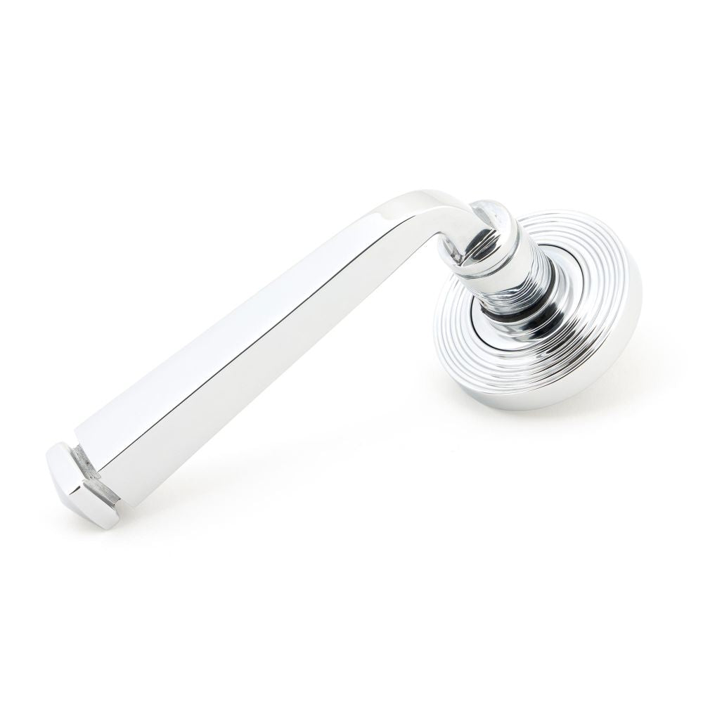 This is an image of From The Anvil - Polished Chrome Avon Round Lever on Rose Set (Beehive) available to order from T.H Wiggans Architectural Ironmongery in Kendal, quick delivery and discounted prices.