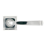 This is an image showing From The Anvil - Polished Chrome Avon Round Lever on Rose Set (Square) available from trade door handles, quick delivery and discounted prices