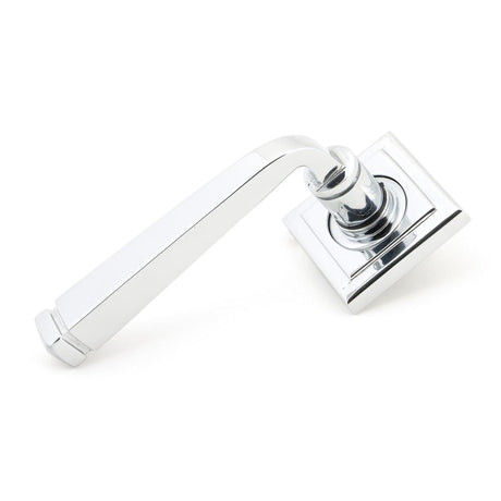 This is an image of From The Anvil - Polished Chrome Avon Round Lever on Rose Set (Square) available to order from T.H Wiggans Architectural Ironmongery in Kendal, quick delivery and discounted prices.