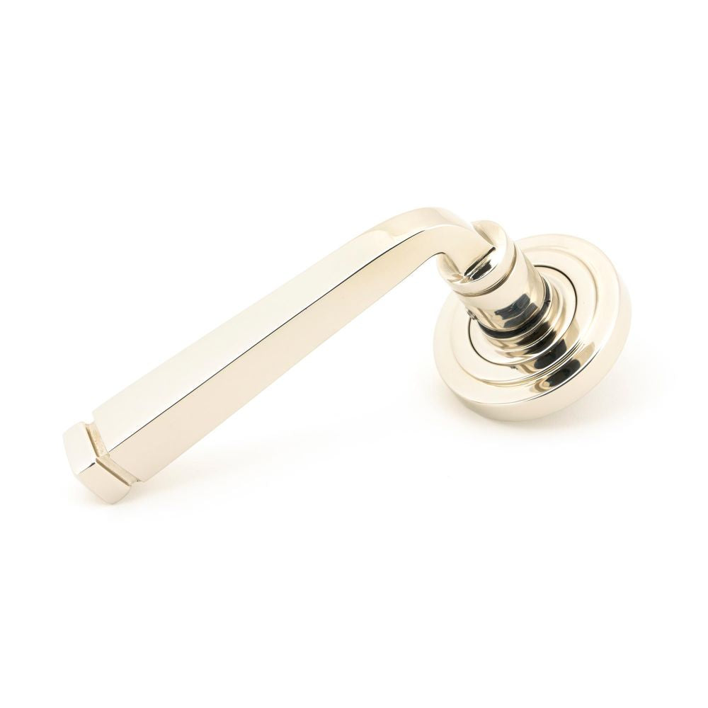 This is an image of From The Anvil - Polished Nickel Avon Round Lever on Rose Set (Art Deco) available to order from T.H Wiggans Architectural Ironmongery in Kendal, quick delivery and discounted prices.