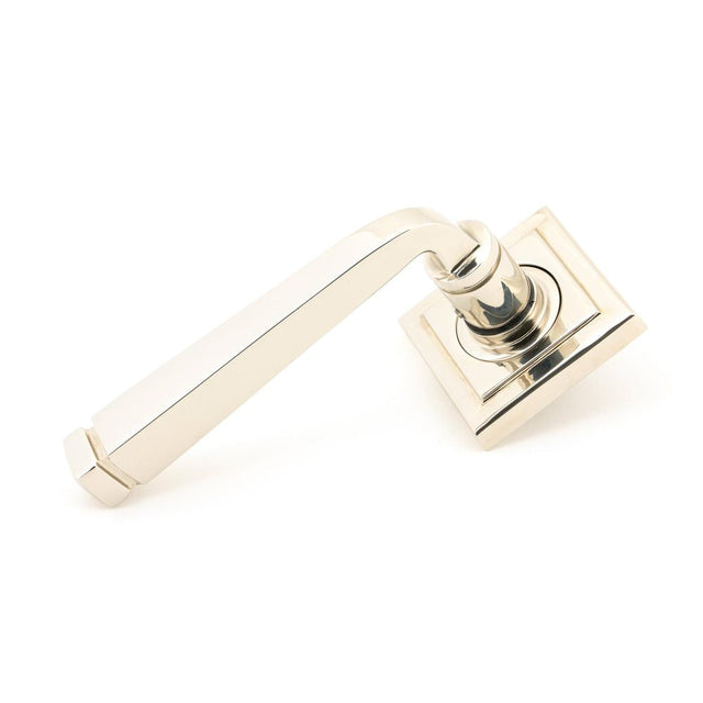 This is an image of From The Anvil - Polished Nickel Avon Round Lever on Rose Set (Square) available to order from T.H Wiggans Architectural Ironmongery in Kendal, quick delivery and discounted prices.