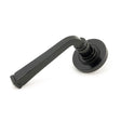 This is an image of From The Anvil - Black Avon Round Lever on Rose Set (Plain) available to order from T.H Wiggans Architectural Ironmongery in Kendal, quick delivery and discounted prices.