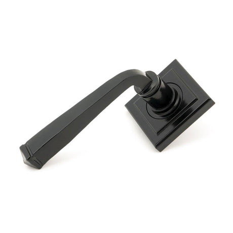 This is an image of From The Anvil - Black Avon Round Lever on Rose Set (Square) available to order from T.H Wiggans Architectural Ironmongery in Kendal, quick delivery and discounted prices.