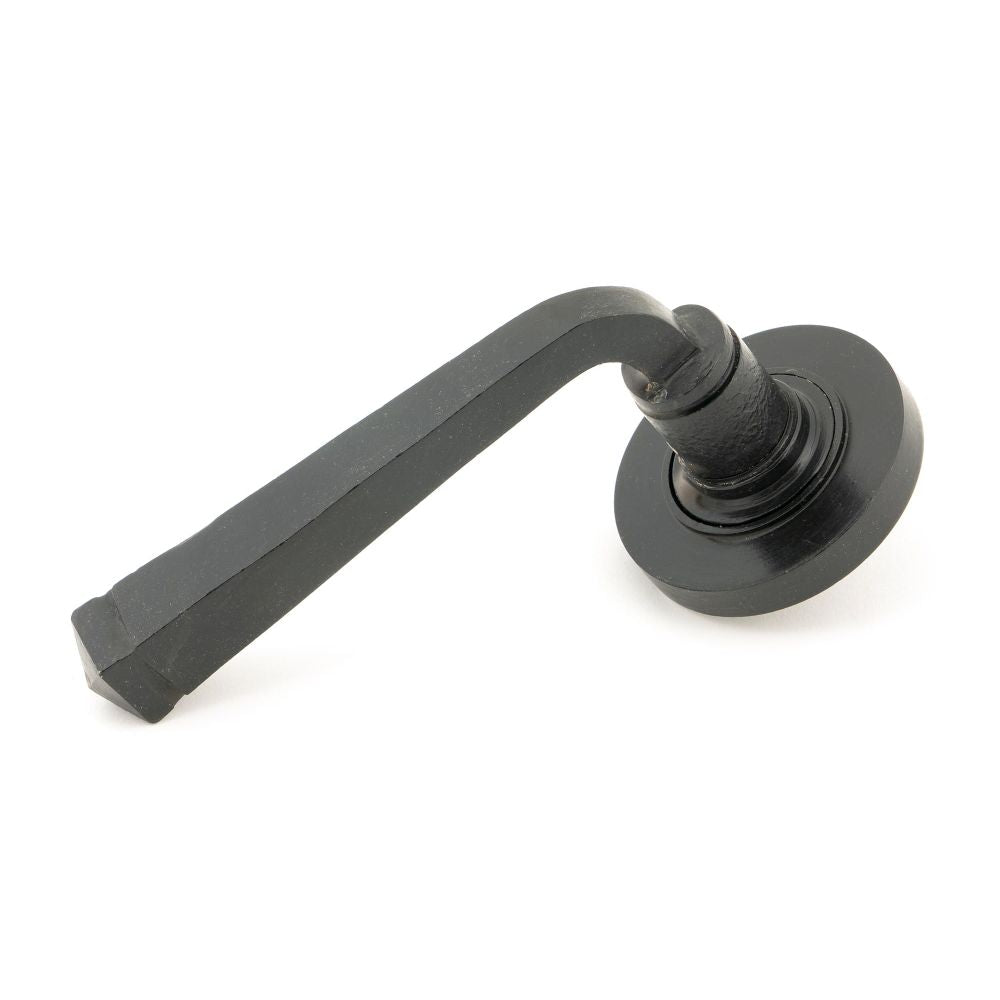 This is an image of From The Anvil - External Beeswax Avon Round Lever on Rose Set (Plain) available to order from T.H Wiggans Architectural Ironmongery in Kendal, quick delivery and discounted prices.