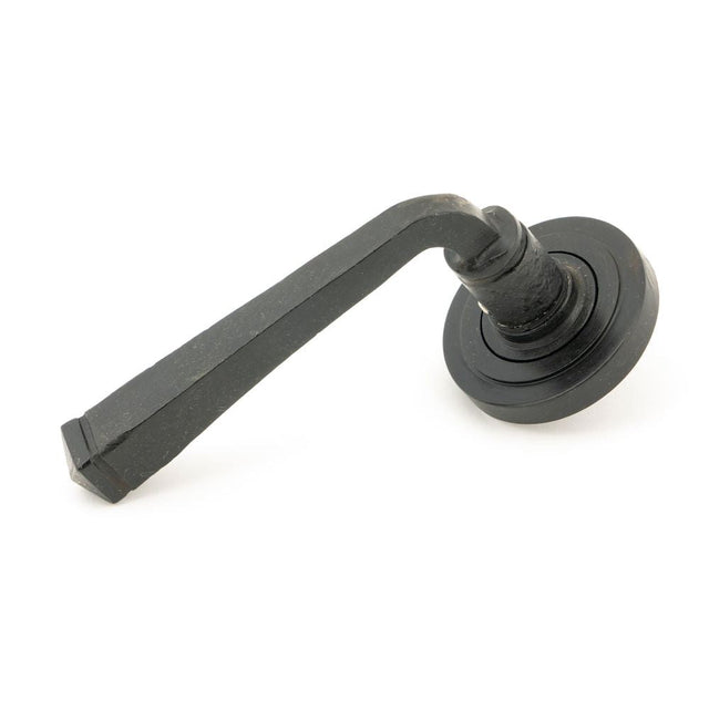 This is an image of From The Anvil - External Beeswax Avon Round Lever on Rose Set (Art Deco) available to order from T.H Wiggans Architectural Ironmongery in Kendal, quick delivery and discounted prices.