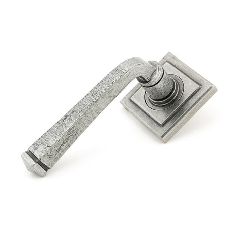 This is an image of From The Anvil - Pewter Avon Round Lever on Rose Set (Square) available to order from T.H Wiggans Architectural Ironmongery in Kendal, quick delivery and discounted prices.