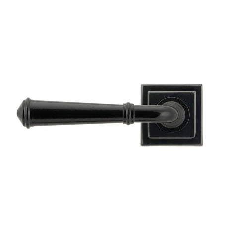 This is an image showing From The Anvil - Black Regency Lever on Rose Set (Square) available from trade door handles, quick delivery and discounted prices