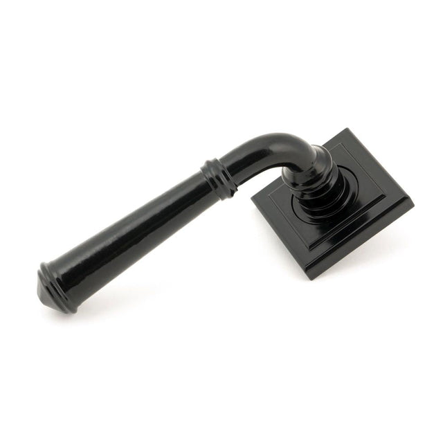 This is an image of From The Anvil - Black Regency Lever on Rose Set (Square) available to order from T.H Wiggans Architectural Ironmongery in Kendal, quick delivery and discounted prices.