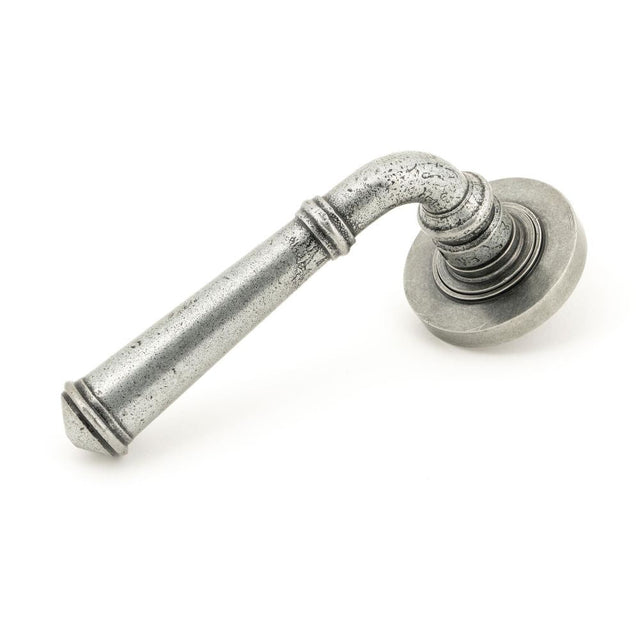 This is an image of From The Anvil - Pewter Regency Lever on Rose Set (Plain) available to order from T.H Wiggans Architectural Ironmongery in Kendal, quick delivery and discounted prices.