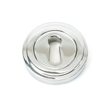 This is an image of From The Anvil - Polished Chrome Round Escutcheon (Art Deco) available to order from T.H Wiggans Architectural Ironmongery in Kendal, quick delivery and discounted prices.