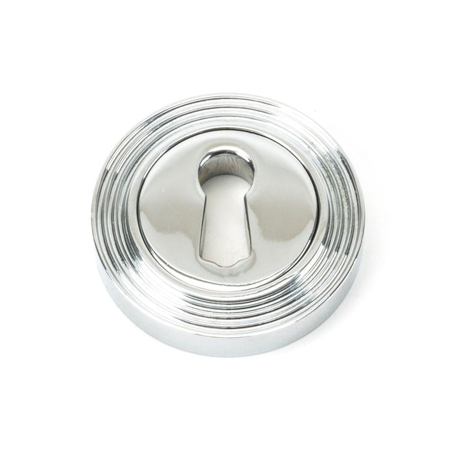 This is an image of From The Anvil - Polished Chrome Round Escutcheon (Beehive) available to order from T.H Wiggans Architectural Ironmongery in Kendal, quick delivery and discounted prices.