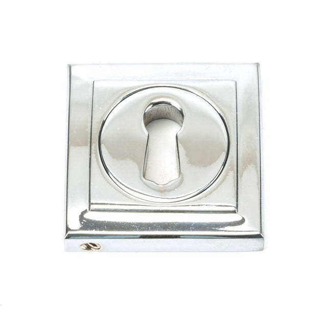 This is an image of From The Anvil - Polished Chrome Round Escutcheon (Square) available to order from T.H Wiggans Architectural Ironmongery in Kendal, quick delivery and discounted prices.