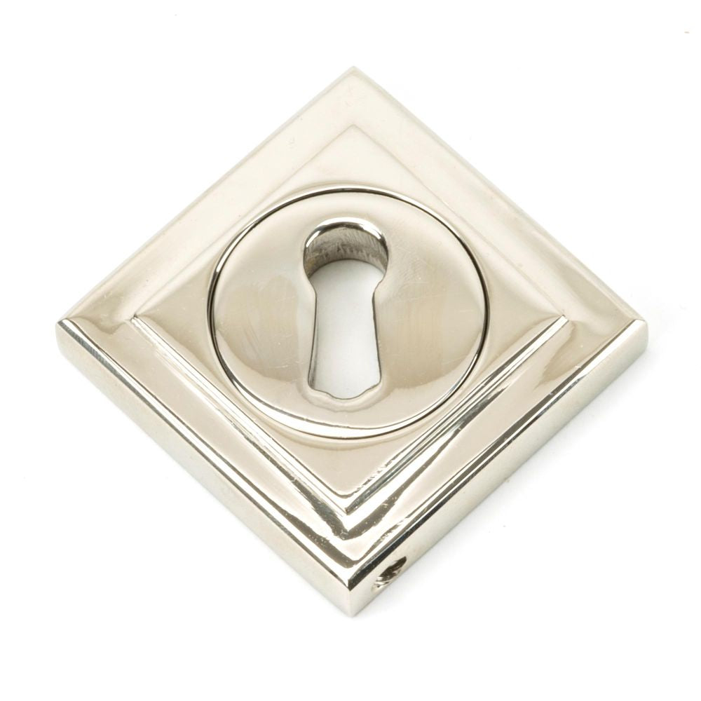 This is an image showing From The Anvil - Polished Nickel Round Escutcheon (Square) available from trade door handles, quick delivery and discounted prices