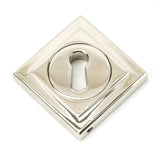 This is an image showing From The Anvil - Polished Nickel Round Escutcheon (Square) available from trade door handles, quick delivery and discounted prices