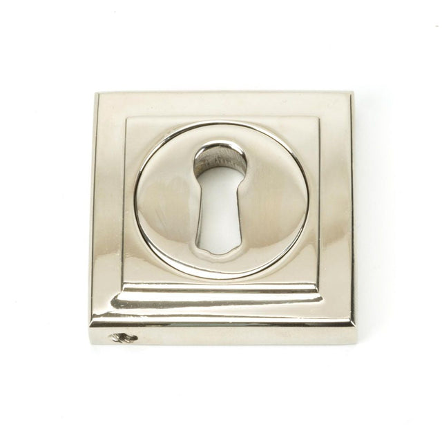 This is an image of From The Anvil - Polished Nickel Round Escutcheon (Square) available to order from T.H Wiggans Architectural Ironmongery in Kendal, quick delivery and discounted prices.