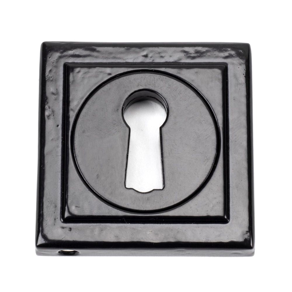 This is an image of From The Anvil - Black Round Escutcheon (Square) available to order from T.H Wiggans Architectural Ironmongery in Kendal, quick delivery and discounted prices.