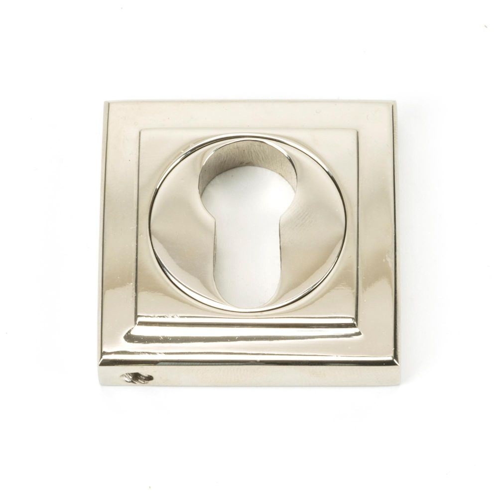 This is an image of From The Anvil - Polished Nickel Round Euro Escutcheon (Square) available to order from T.H Wiggans Architectural Ironmongery in Kendal, quick delivery and discounted prices.