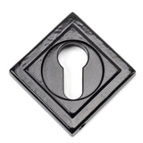 This is an image showing From The Anvil - Black Round Euro Escutcheon (Square) available from trade door handles, quick delivery and discounted prices