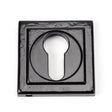 This is an image of From The Anvil - Black Round Euro Escutcheon (Square) available to order from T.H Wiggans Architectural Ironmongery in Kendal, quick delivery and discounted prices.